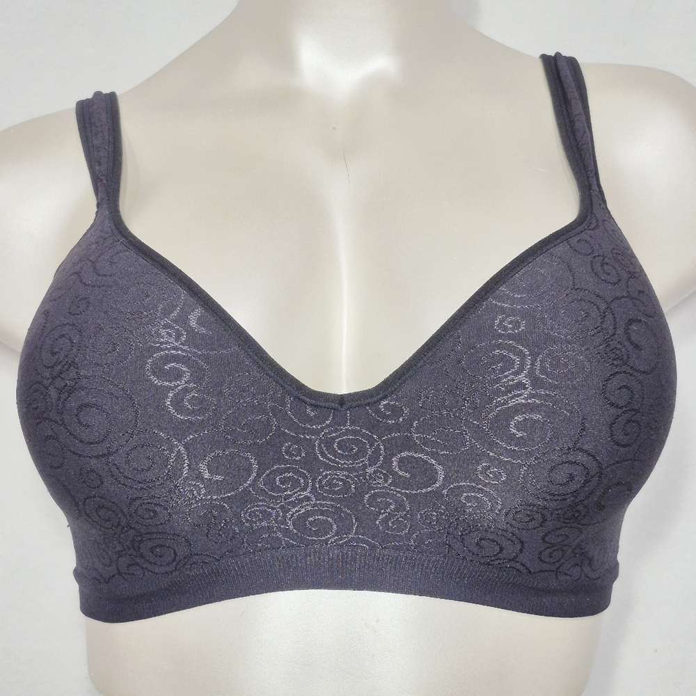 40DD Bali 3463 Comfort Revolution Wire Free Bra Black Swirl
